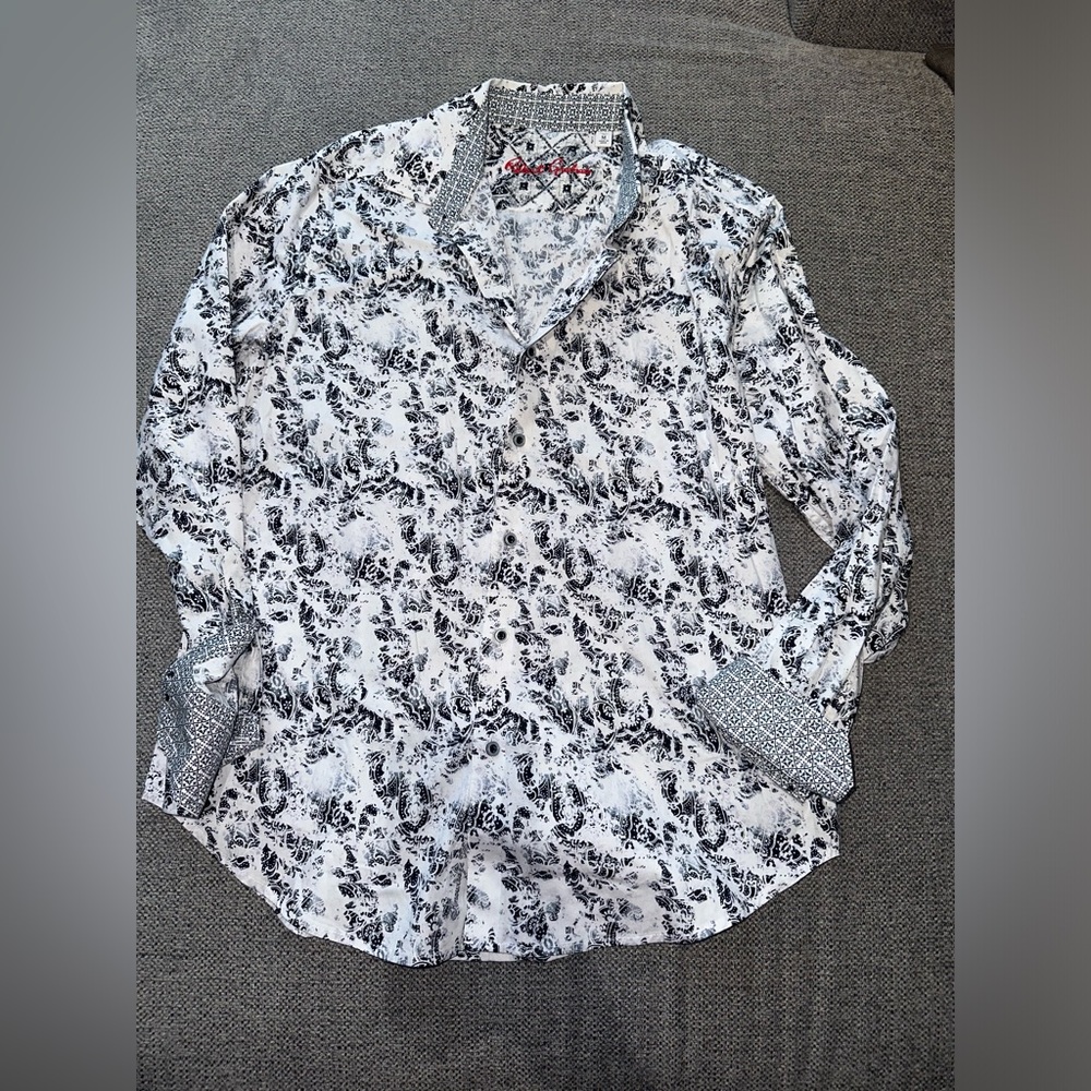 Robert Graham Men's medium White Potlatch Paisley Long Sleeve Casual Shirt